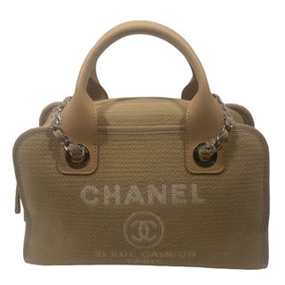 シャネル(CHANEL)の　シャネル CHANEL ドーヴィル ボーリングバッグ A92750 ベージュ/シルバー金具 ファブリック レディース ショルダーバッグ(ハンドバッグ)