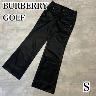 バーバリー(BURBERRY)のバーバリーゴルフ　ゴルフウェア　パンツ　レディース　Sサイズ　黒　光沢(ウエア)
