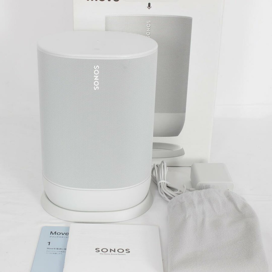 【美品】Sonos Move MOVE1JP1 ルナーホワイト スマートスピーカー Bluetooth/AirPlay 2/Wi-Fi/ストリーミング対応 Alexa搭載 ソノス 本体 スマホ/家電/カメラのオーディオ機器(スピーカー)の商品写真