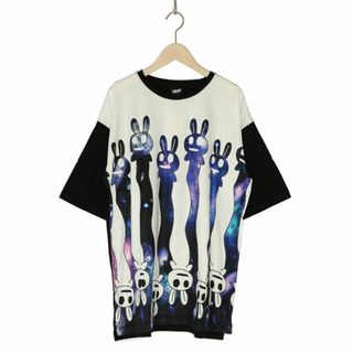 スカラー(ScoLar)のスカラーパリティ 341114 にょろりとした宇宙うさぎの切替Tシャツ(Tシャツ(長袖/七分))