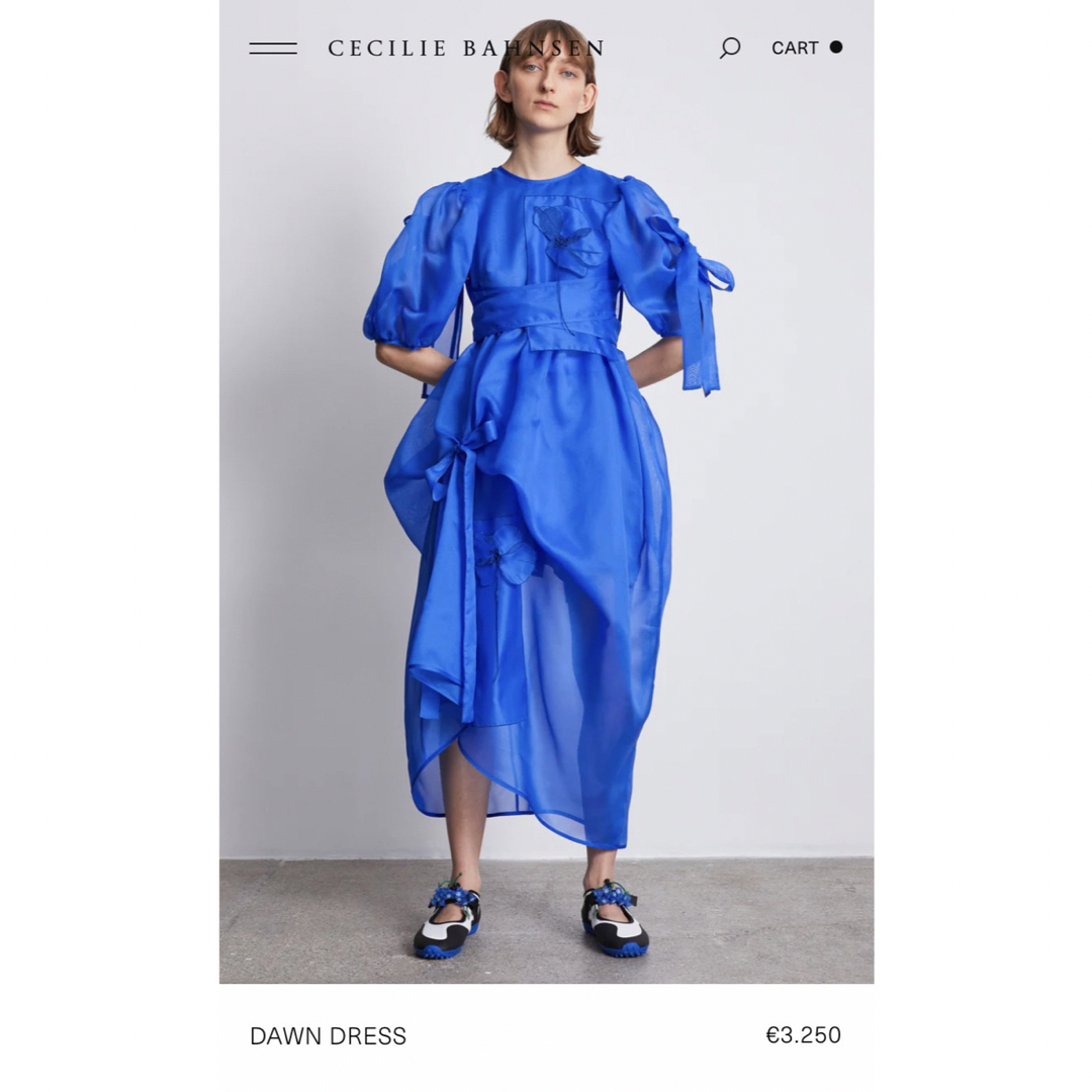 CECILIE BAHNSEN(セシリーバンセン)の【Cecilie Bahnsen】シルクオーガンジー　DAWN DRESS レディースのワンピース(ロングワンピース/マキシワンピース)の商品写真