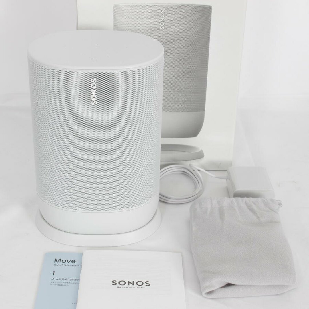 Sonos Move MOVE1JP1 ルナーホワイト スマートスピーカー Bluetooth/AirPlay 2/Wi-Fi/ストリーミング対応 Alexa搭載 ソノス 本体 スマホ/家電/カメラのオーディオ機器(スピーカー)の商品写真