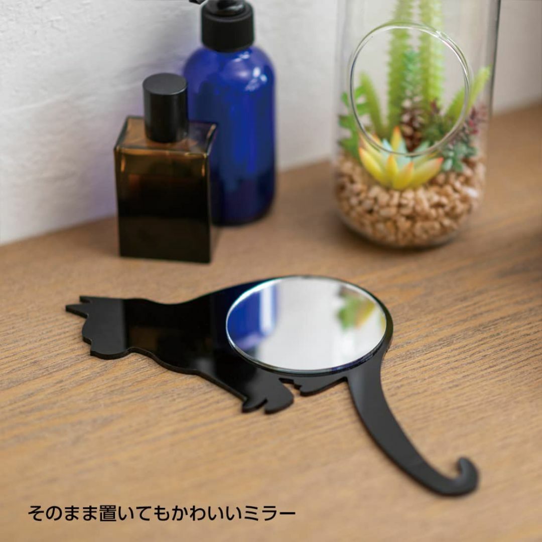 【色: BK】HORIUCHI MIRROR ネコ 壁掛けミラー ブラック アク インテリア/住まい/日用品のインテリア小物(壁掛けミラー)の商品写真