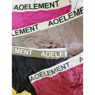 AOELEMENT ボクサーパンツ【3L・4枚セット】メンズ 下着　股上浅め(トランクス)