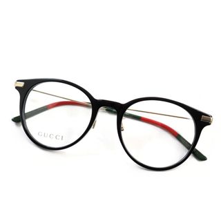 グッチ(Gucci)の未使用品○GUCCI グッチ GG1199OA 001 シェリーライン インターロッキングG GGロゴ アジアンフィット ボストン デモレンズ メガネ ブラック ゴールド 51□20-145 イタリア製(サングラス/メガネ)