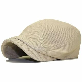 帽子 普通サイズ メンズ レディース 人気 ハンチング ワッフル ベージュ(ハンチング/ベレー帽)