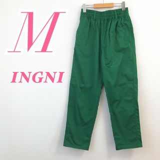 イング(INGNI)のイング　フレアパンツ　M　グリーン　ウエストゴム　カジュアル　ポリ　綿(カジュアルパンツ)