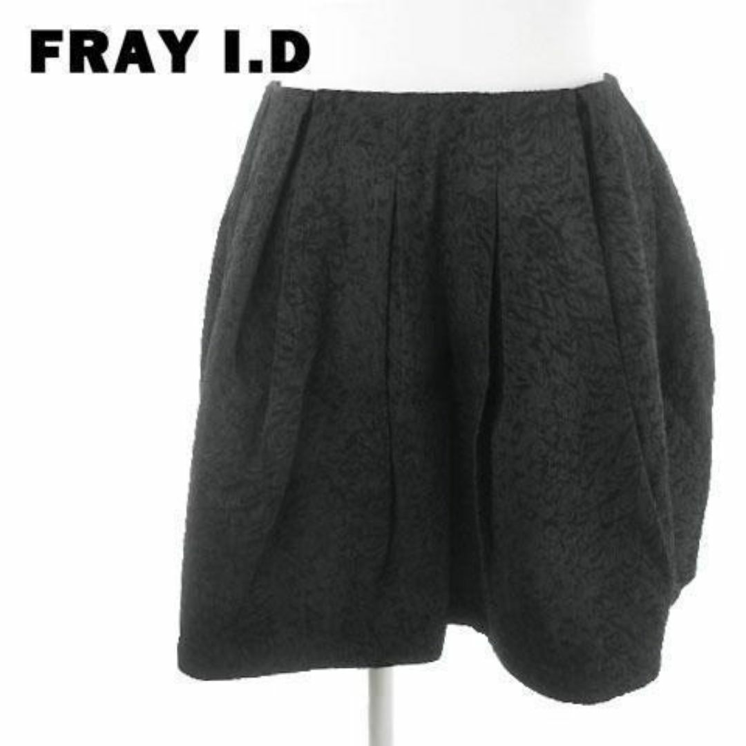 FRAY I.D(フレイアイディー)のフレイアイディー ミニスカート 総柄 0 黒 210315MN6A レディースのスカート(ミニスカート)の商品写真