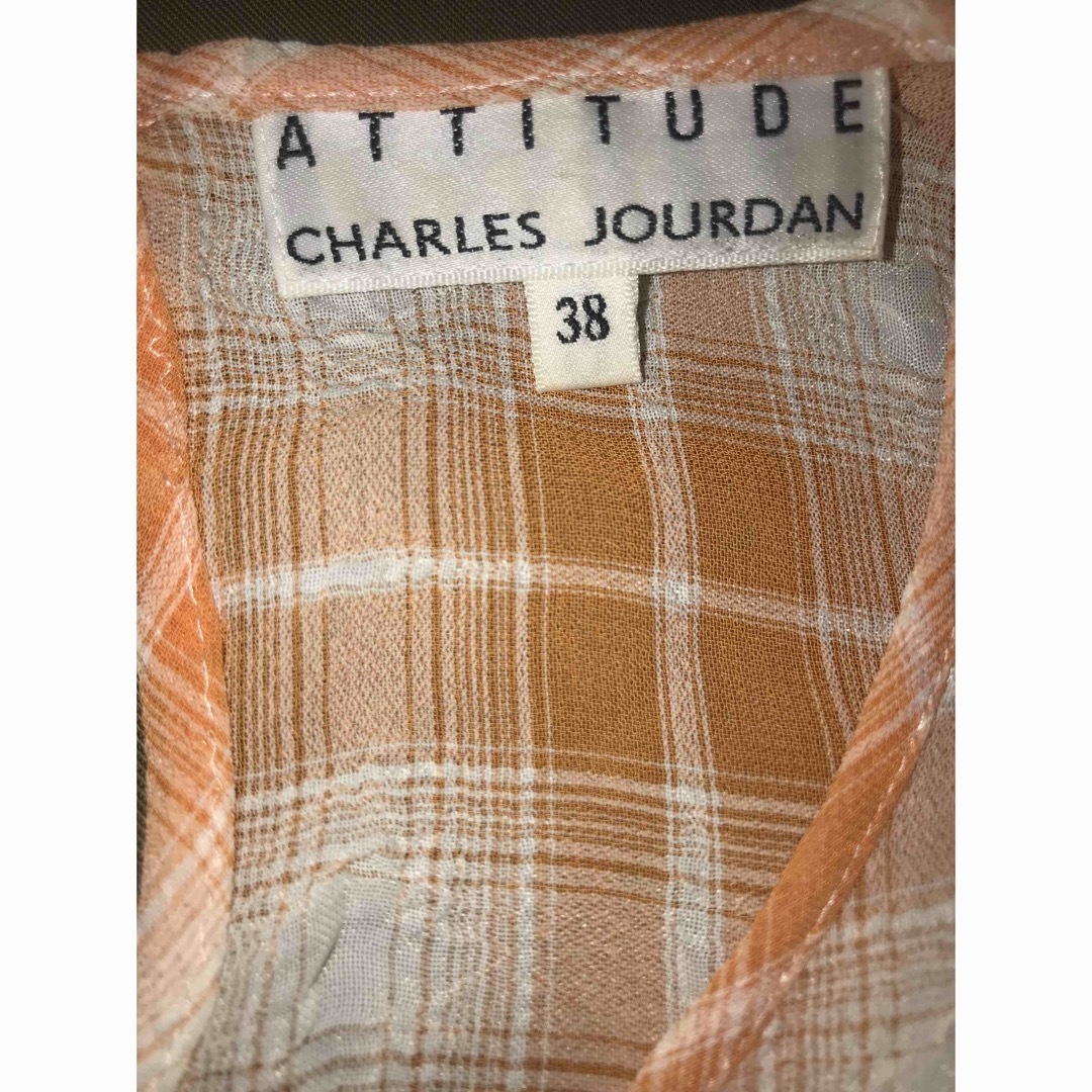 CHARLES JOURDAN(シャルルジョルダン)のCHARLES JOURDAN　半袖ブラウス　サイズM オレンジ レディースのトップス(カットソー(半袖/袖なし))の商品写真