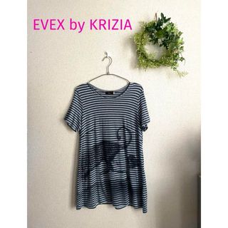 エヴェックスバイクリツィア(EVEX by KRIZIA)の美品　EVEX by KRIZIA 半袖　チュニック　カットソー(カットソー(半袖/袖なし))