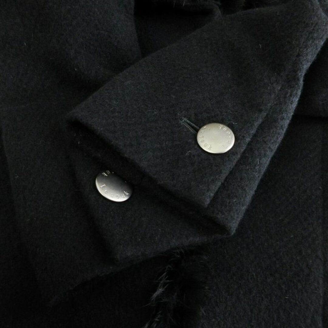 Le souk(ルスーク)のルスーク コート スタンドカラー アンゴラ ウール混 黒 36 S位 ■SM1 レディースのジャケット/アウター(ロングコート)の商品写真