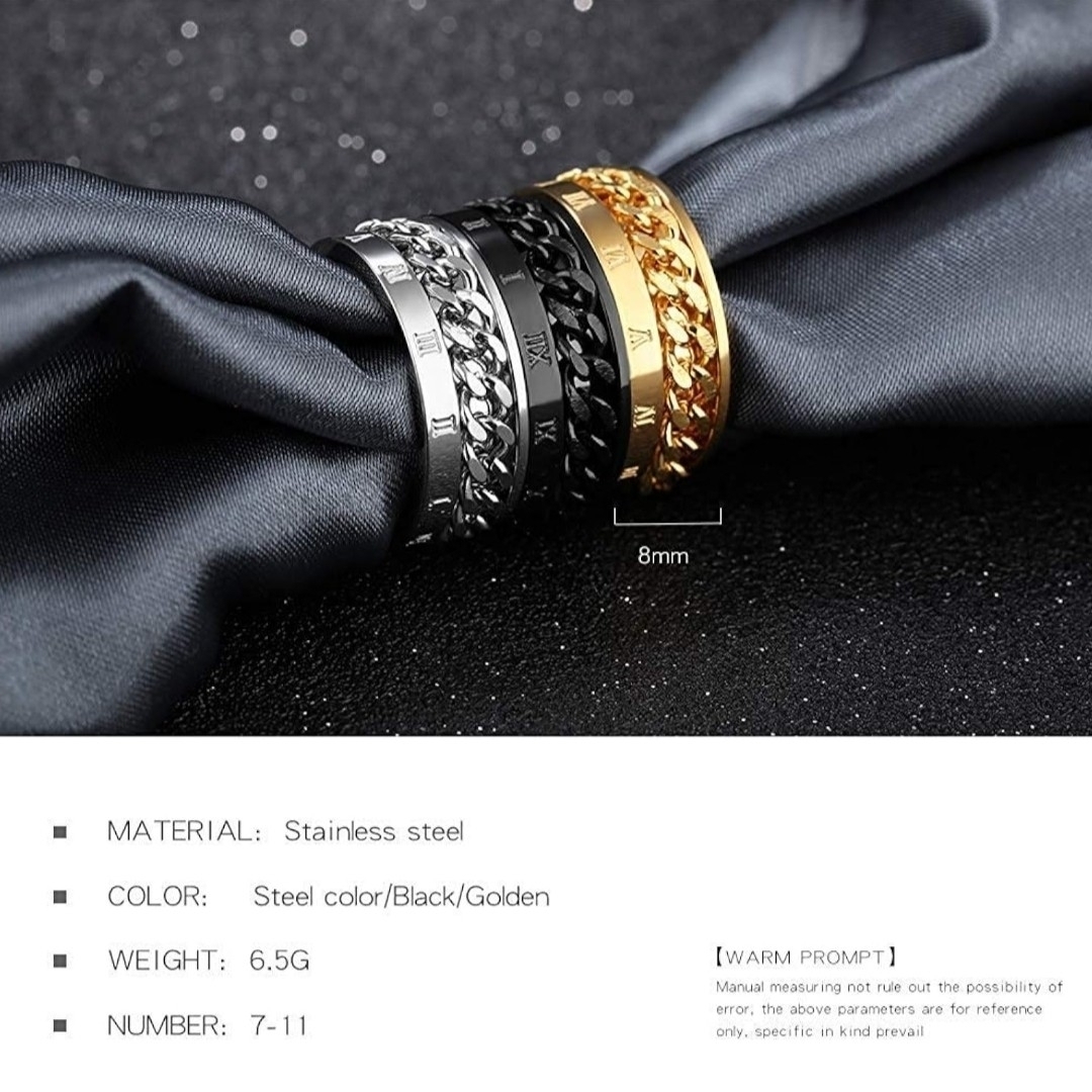 A213 リング シルバー 指輪 ステンレス メンズ レディース 8mm メンズのアクセサリー(リング(指輪))の商品写真