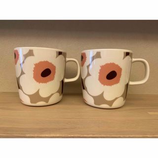 マリメッコ(marimekko)のマリメッコ　マグカップ　400ml 美品　クレイ　ピンク　完売品(グラス/カップ)