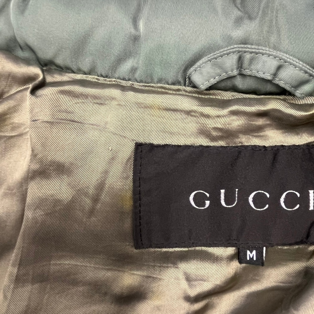 Gucci(グッチ)のGUCCI グッチ ナイロンツイル中綿ブルゾン カーキ系 M メンズのジャケット/アウター(ブルゾン)の商品写真