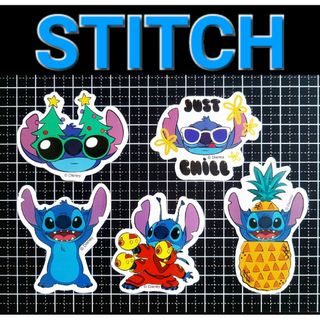 ディズニー(Disney)のNo.749  5枚セット スティッチ STITCH  防水 ステッカー シール(キャラクターグッズ)