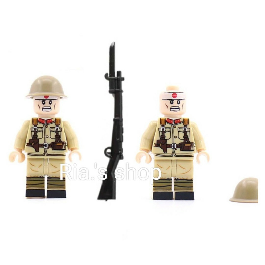 LEGOレゴ互換 日本軍 日本兵 ハチマキ 兵隊 ミニフィグ 銃剣付き 10体 エンタメ/ホビーのフィギュア(ミリタリー)の商品写真