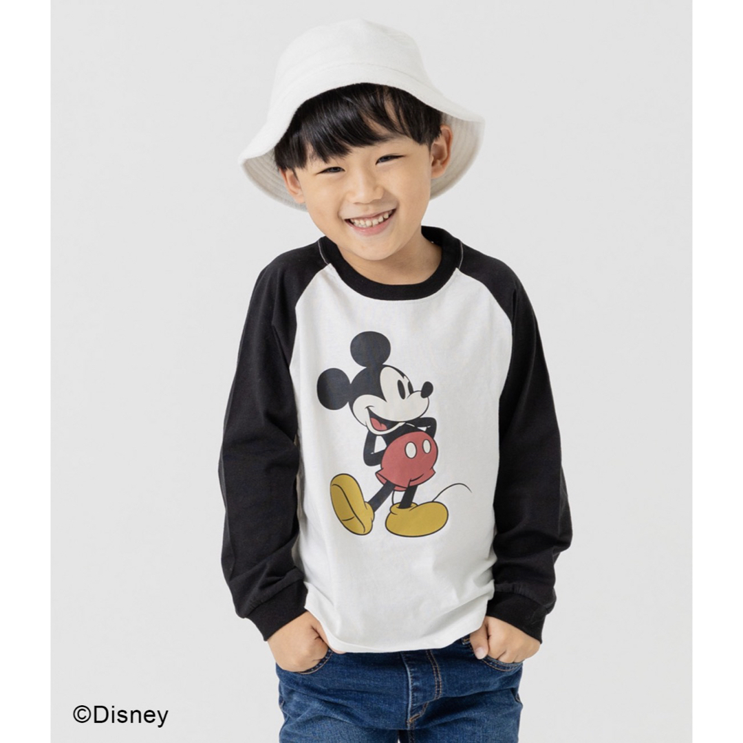 Disney(ディズニー)のJAM & LINK 80 120 ミッキー　ロンT    カットソー　ラグラン キッズ/ベビー/マタニティのキッズ服男の子用(90cm~)(Tシャツ/カットソー)の商品写真