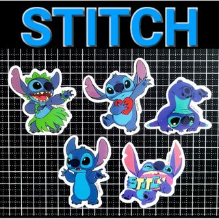 ディズニー(Disney)のNo.750  5枚セット スティッチ STITCH  防水 ステッカー シール(キャラクターグッズ)