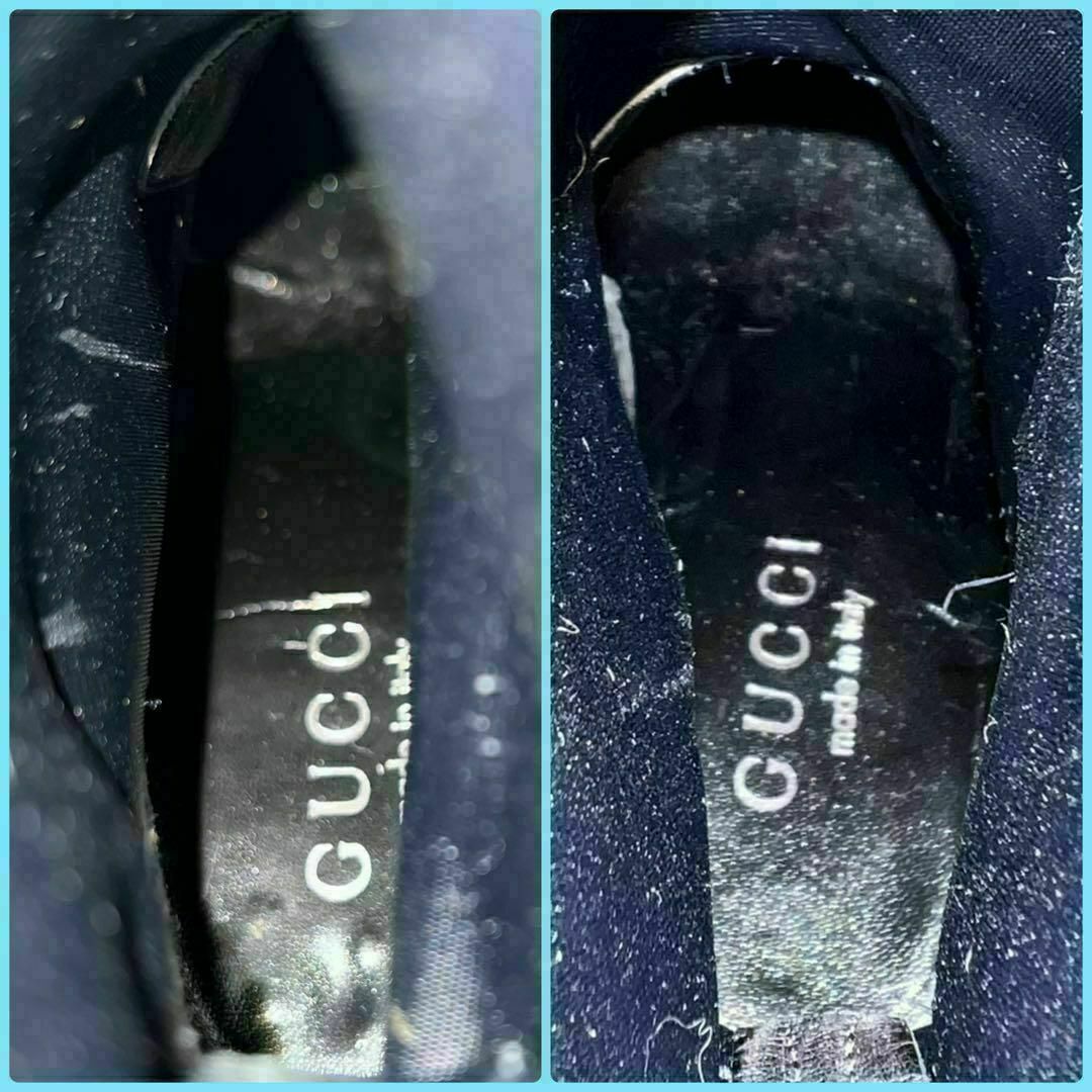 Gucci(グッチ)の36.5 グッチ スエード ヒール ブーツ ブーティ ブラック レディースの靴/シューズ(ブーツ)の商品写真
