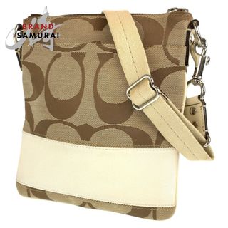 コーチ(COACH)のCOACH コーチ シグネチャー ベージュ ブラウン キャンバス ショルダーバッグ 斜め掛け レディース 405417 【中古】(ショルダーバッグ)