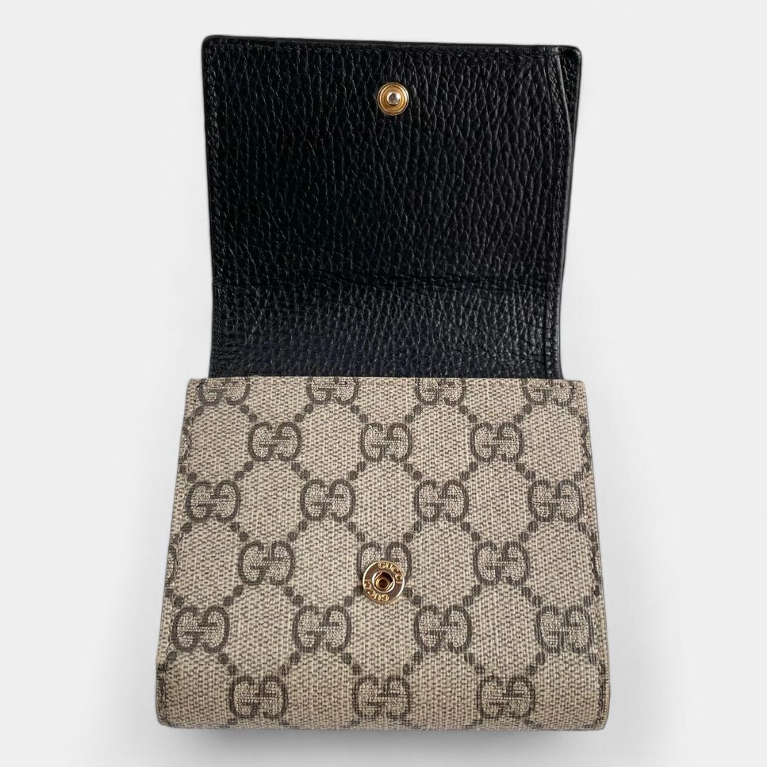 Gucci(グッチ)のグッチ GGマーモント 二つ折り 財布 ブラック レザー GGスプリーム レディースのファッション小物(財布)の商品写真