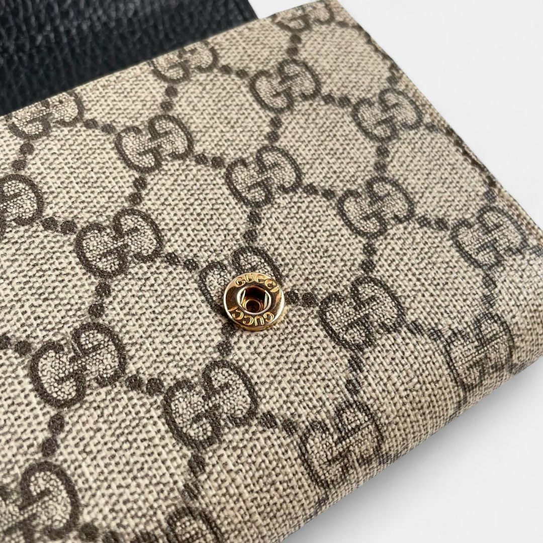 Gucci(グッチ)のグッチ GGマーモント 二つ折り 財布 ブラック レザー GGスプリーム レディースのファッション小物(財布)の商品写真