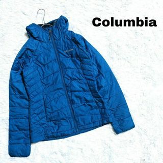 コロンビア(Columbia)のUS古着 コロンビア 中綿フーデッドジャケット 薄手 ロゴ刺繍 c39(その他)