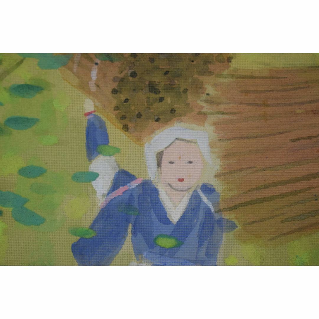真作】高木富三/洛北大原女図/青緑山水図/マクリ/掛軸 真作】高木富三/洛北大原女図/青緑山水図/マクリ/掛軸