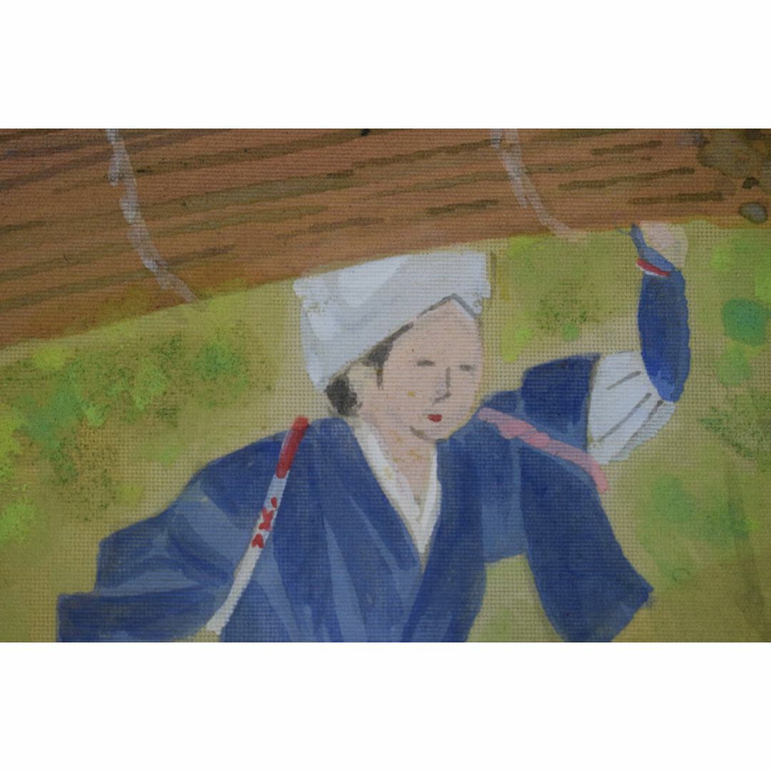 真作】高木富三/洛北大原女図/青緑山水図/マクリ/掛軸☆宝船☆Y-923 真作】高木富三/洛北大原女図/青緑山水図/マクリ/掛軸☆宝船☆Y-923
