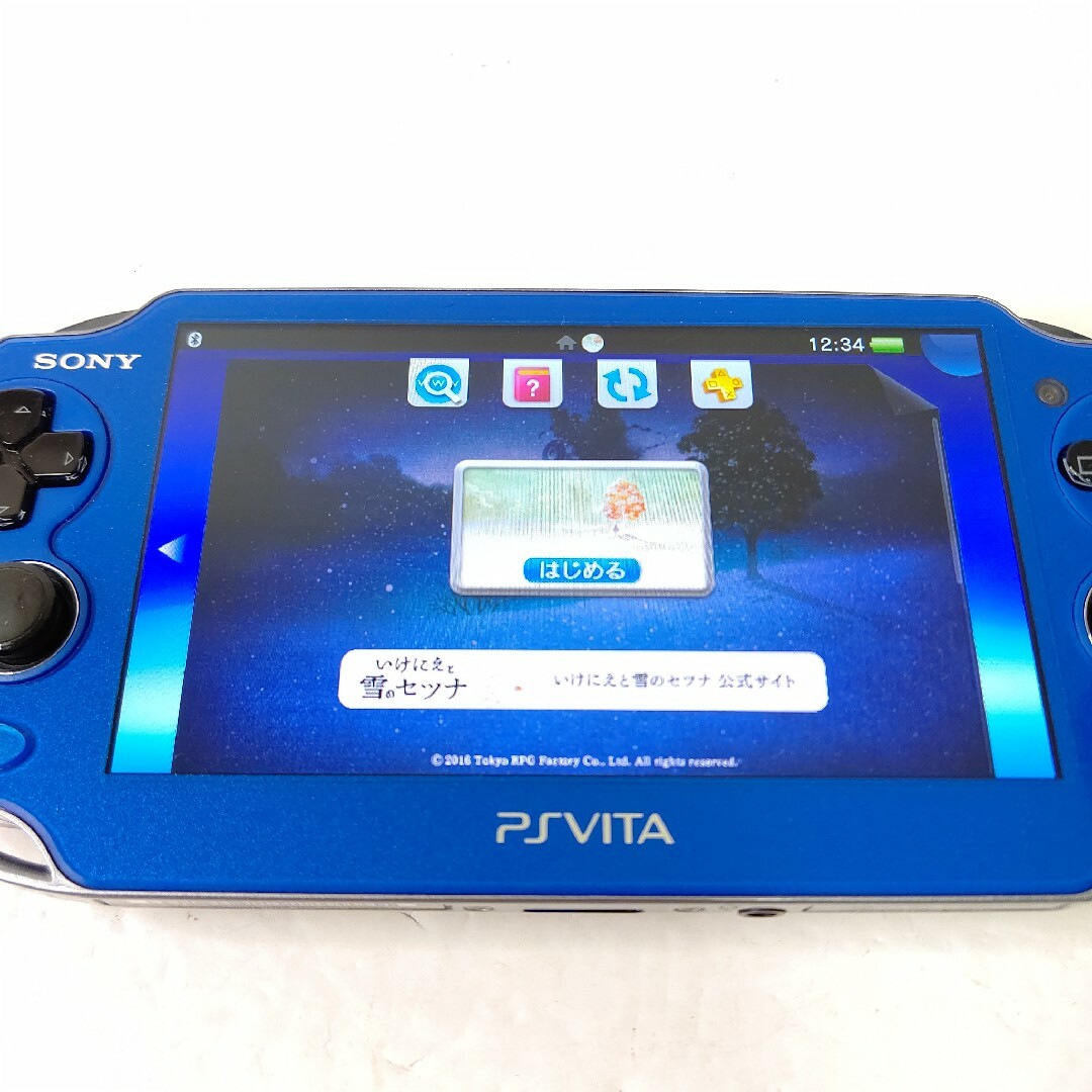 PlayStation Vita(プレイステーションヴィータ)のソニー　PSvita pch1000 サファイアブルー　画面極美品　ゲーム機 エンタメ/ホビーのゲームソフト/ゲーム機本体(携帯用ゲーム機本体)の商品写真