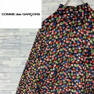 トリココムデギャルソン(tricot COMME des GARCONS)の【希少】tricotコムデギャルソン シャツ ブラウス 花柄 総柄 裁断加工 M(シャツ/ブラウス(長袖/七分))