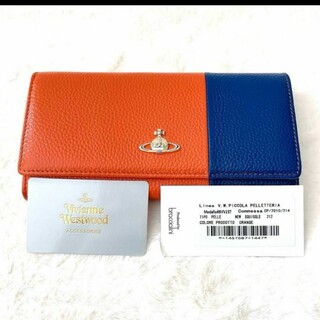 【新品未使用】Vivienne Westwood 長財布 オレンジ ブルー