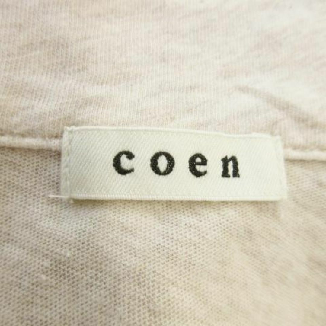 coen(コーエン)のコーエン カットソージャケット ストレッチ 杢 ベージュ 230727AO4A レディースのジャケット/アウター(テーラードジャケット)の商品写真