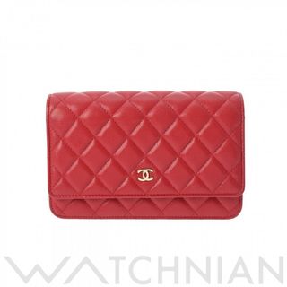 シャネル(CHANEL)の中古 シャネル CHANEL A33814 28番台 レディース ショルダーバッグ マトラッセ レッド /ゴールド金具 ソフトキャビアスキン(ショルダーバッグ)