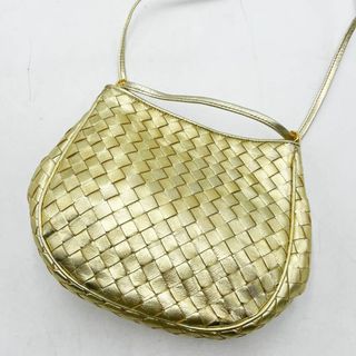 ボッテガヴェネタ(Bottega Veneta)の激レア美品✨ ボッテガヴェネタ ショルダーバッグ サテン　ゴールド　金色(ショルダーバッグ)