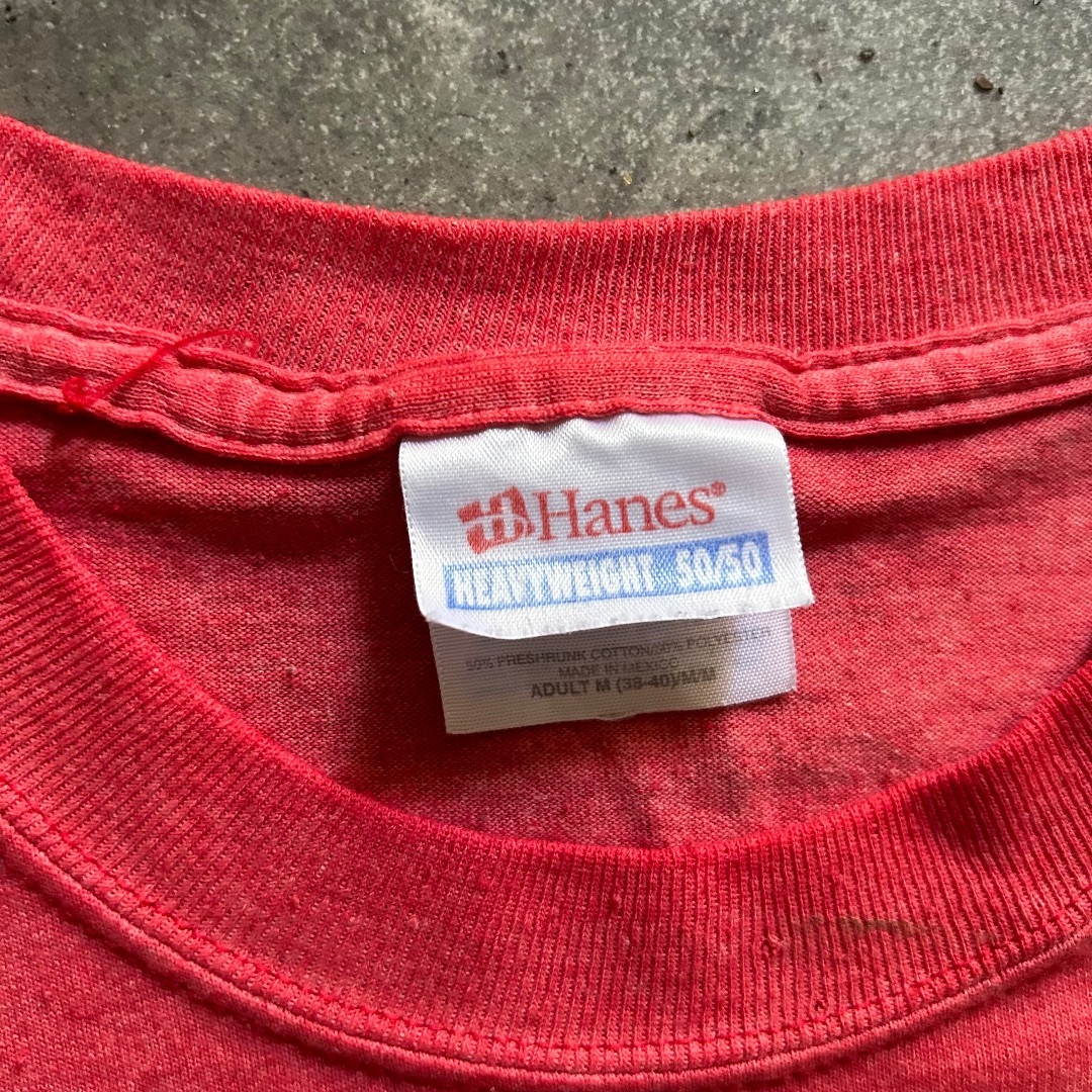 Hanes(ヘインズ)の90s Hanes ヘインズ tシャツ フェードピンク M バックプリント メンズのトップス(Tシャツ/カットソー(半袖/袖なし))の商品写真