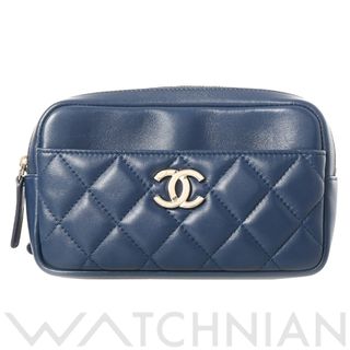 シャネル(CHANEL)の中古 シャネル CHANEL 29番台 レディース ウエストバッグ マトラッセ ダークブルー系 /ゴールド金具 ラムスキン(ボディバッグ/ウエストポーチ)