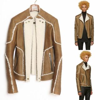 バルマン(BALMAIN)のバルマンオム 16AW 国内正規品 ムートンライダース 44 バイカージャケット(レザージャケット)