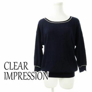 クリアインプレッション(CLEAR IMPRESSION)のクリアインプレッション バックボタンニットソー 2 紺 230728CK16A(ニット/セーター)