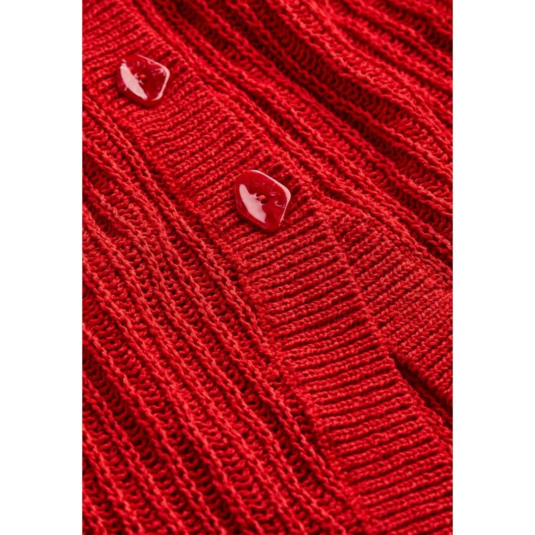 H&M(エイチアンドエム)の2024 H&M 今期 ニット カーディガン ジャケット 赤 レディースのトップス(カーディガン)の商品写真