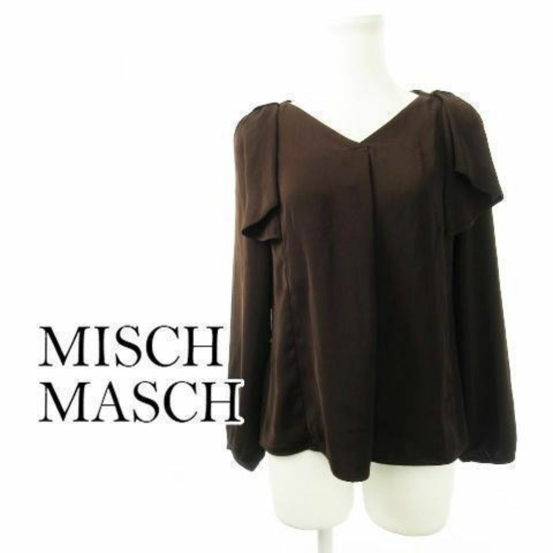 MISCH MASCH(ミッシュマッシュ)のミッシュマッシュ ショルダードレープとろカットソー M 茶 230731CK6A レディースのトップス(カットソー(長袖/七分))の商品写真