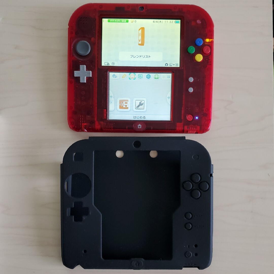 ニンテンドー2DS(ニンテンドー2DS)の希少 Nintendo 2DS ポケットモンスター クリアレッド 本体のみ エンタメ/ホビーのゲームソフト/ゲーム機本体(携帯用ゲーム機本体)の商品写真