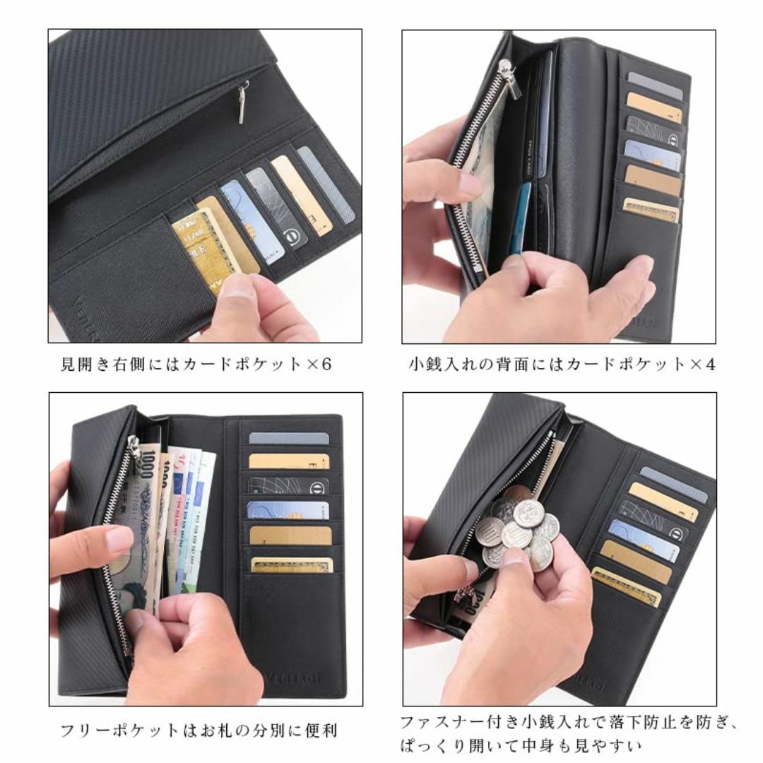 【色: ブルー】[MERCOLEDi] 長財布 メンズ 本革 高級なデザイン 耐 メンズのバッグ(その他)の商品写真