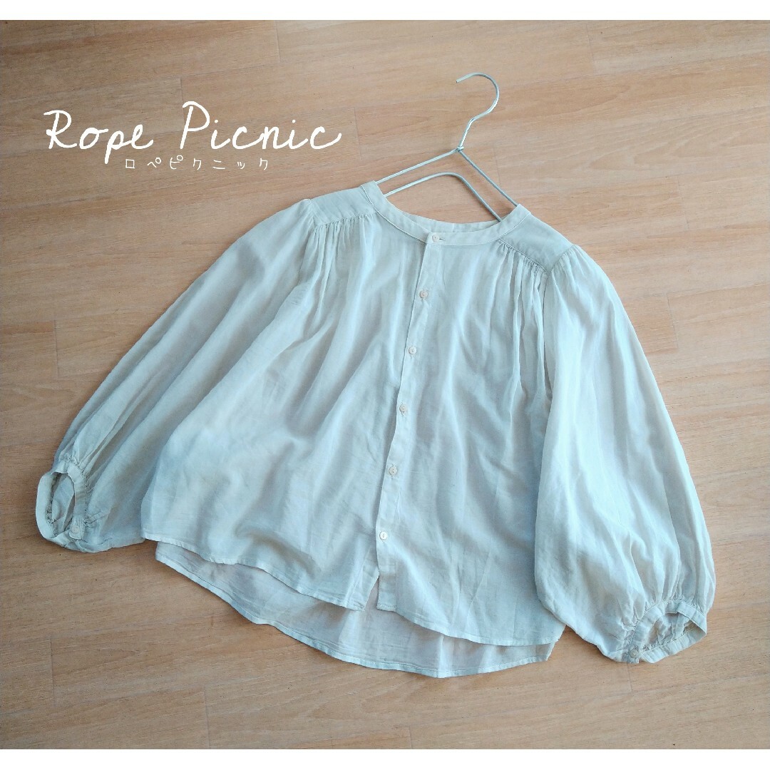 Rope' Picnic(ロペピクニック)のロペピクニック　シアーブラウス　ボリューム袖　ゆったり　透け感　大人可愛い レディースのトップス(シャツ/ブラウス(長袖/七分))の商品写真