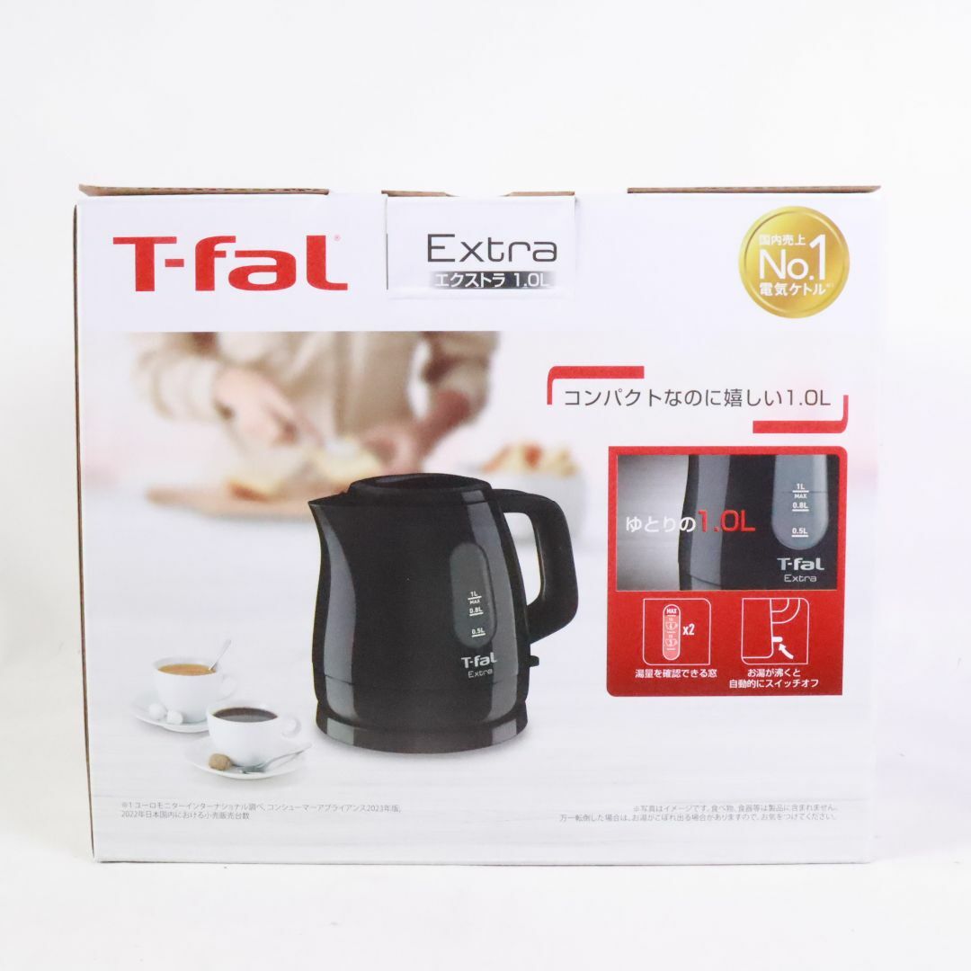 T-fal(ティファール)のT-fal ティファール 電気ケトル おしゃれ ケトル 1.0Ⅼ　黒　KO1718JP スマホ/家電/カメラの調理家電(調理機器)の商品写真