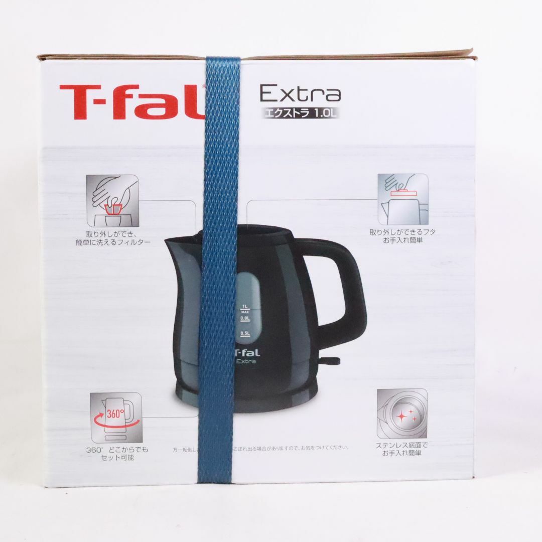 T-fal(ティファール)のT-fal ティファール 電気ケトル おしゃれ ケトル 1.0Ⅼ　黒　KO1718JP スマホ/家電/カメラの調理家電(調理機器)の商品写真