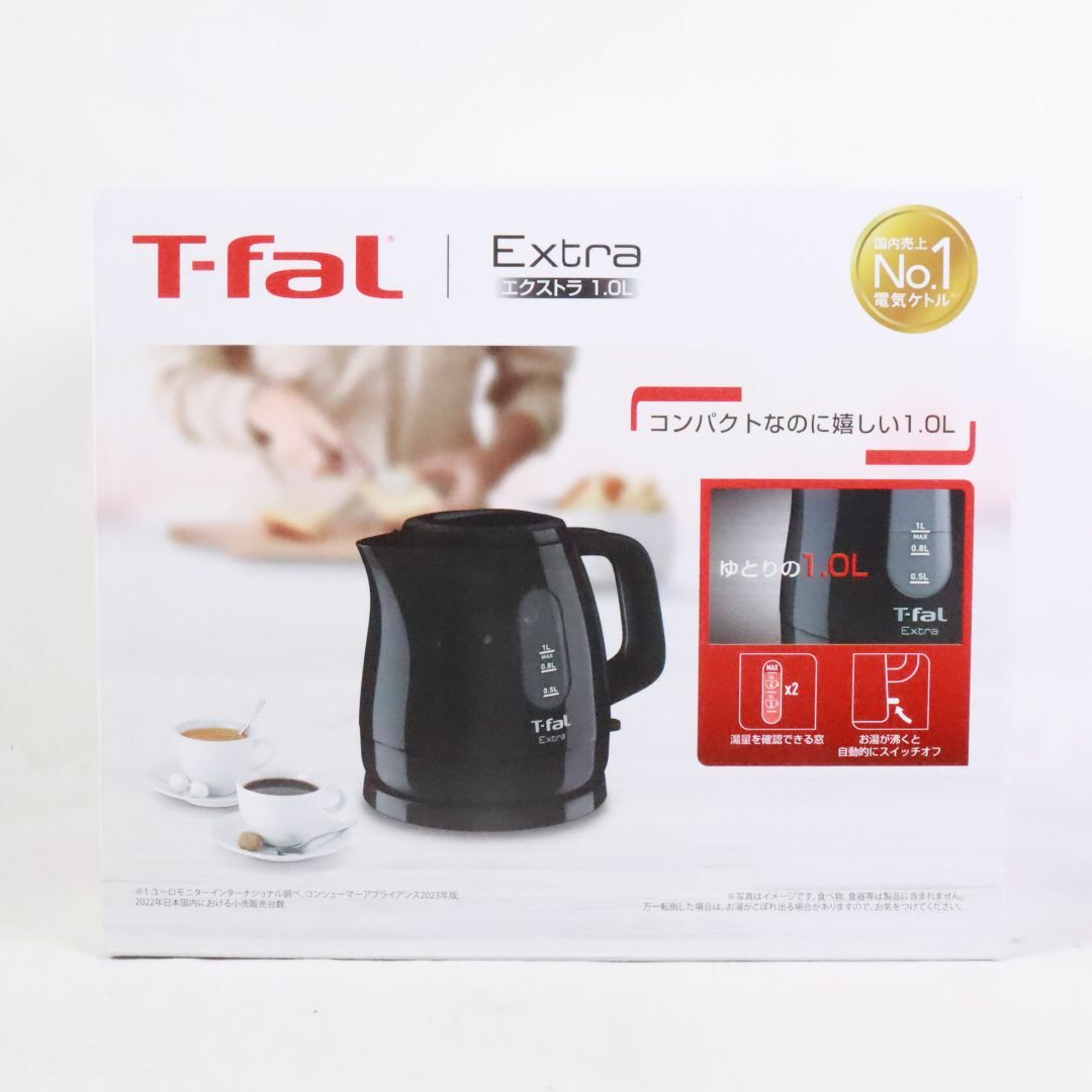 T-fal(ティファール)のT-fal ティファール 電気ケトル おしゃれ ケトル 1.0Ⅼ　黒　KO1718JP スマホ/家電/カメラの調理家電(調理機器)の商品写真