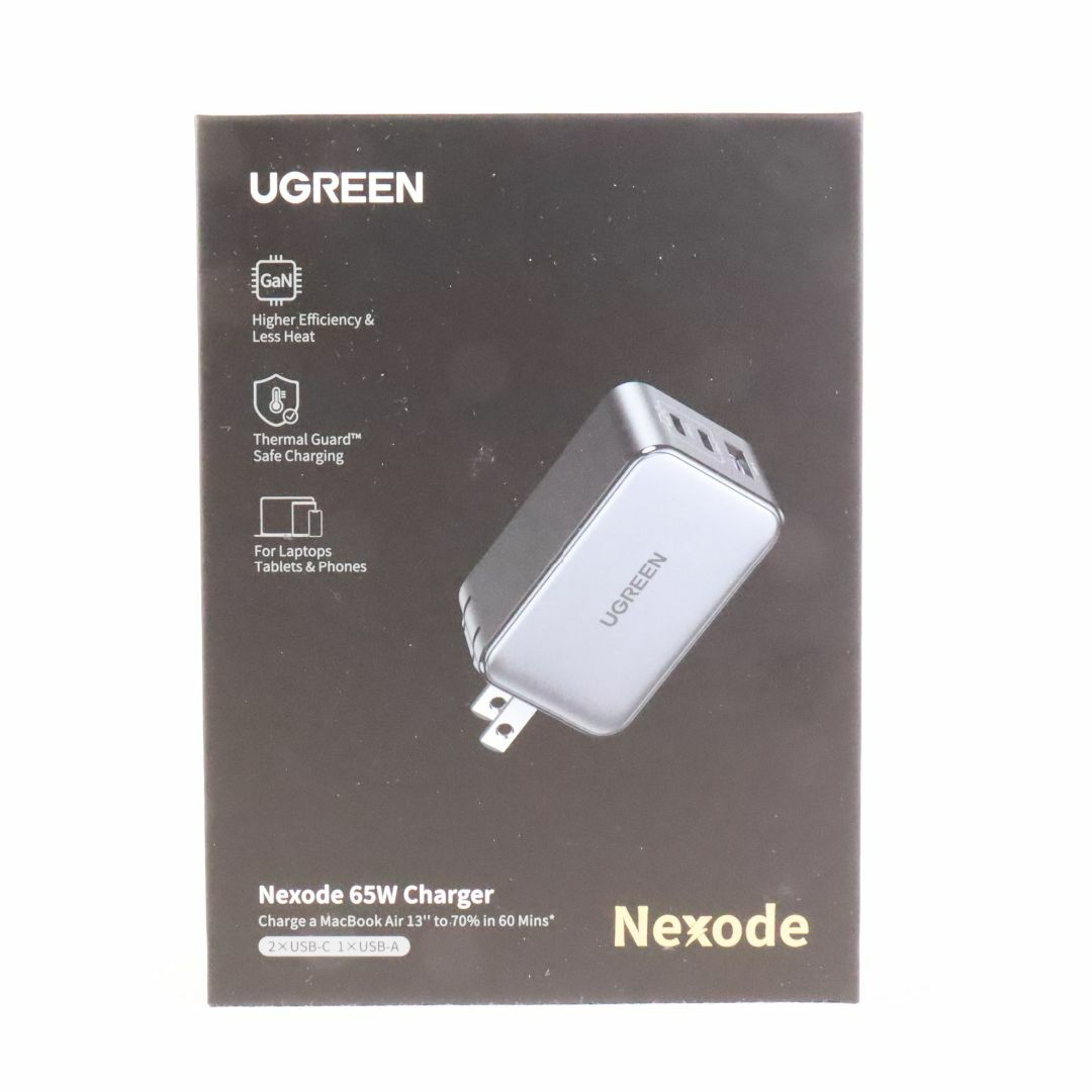 UGREEN(ユーグリーン)のUGREEN　ユーグリーン 65W USB-C充電器 PD 充電器 GaN 65W 充電器 3ポート スマホ/家電/カメラのスマートフォン/携帯電話(バッテリー/充電器)の商品写真