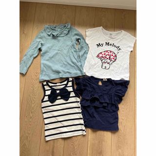 ユニクロ(UNIQLO)の子供服　100センチ　4着セット(Tシャツ/カットソー)