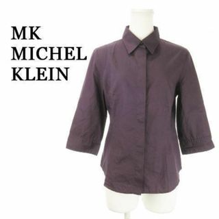 エムケーミッシェルクラン(MK MICHEL KLEIN)のMKミッシェルクラン シャツ 七分袖 コットン 40 紫 230830AH1A(シャツ/ブラウス(長袖/七分))